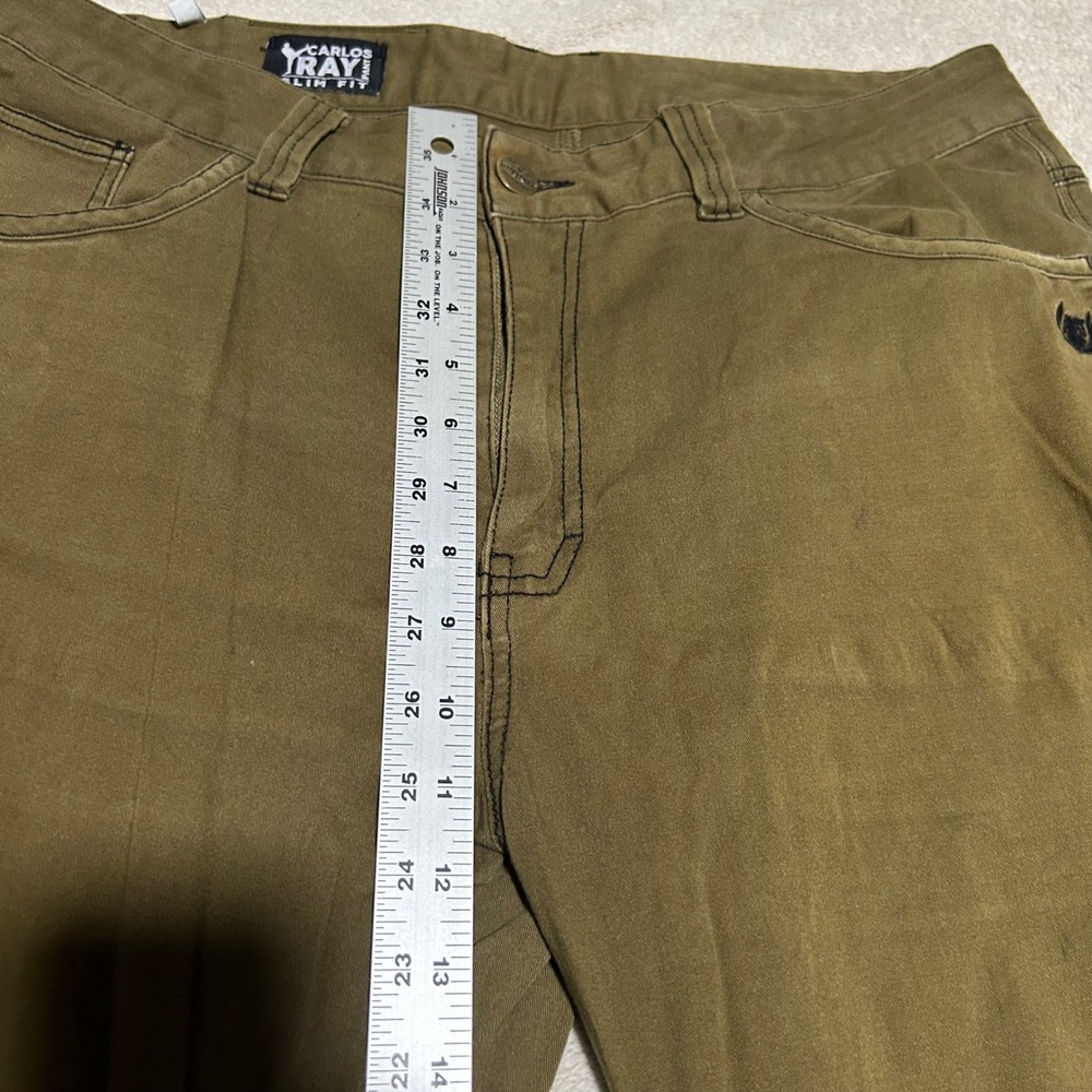Carlos Ray Slim Fit Pants Mens 36 34 Olive Green Tactical Articulated Knee - Picture 7 of 10
